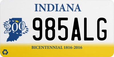 IN license plate 985ALG