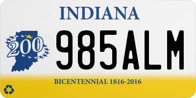 IN license plate 985ALM