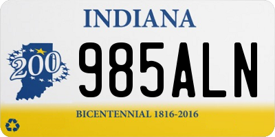 IN license plate 985ALN