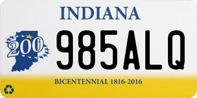 IN license plate 985ALQ