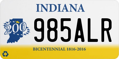 IN license plate 985ALR