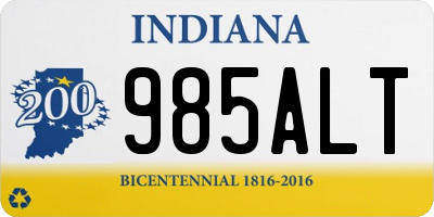 IN license plate 985ALT