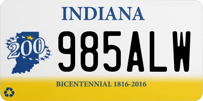 IN license plate 985ALW
