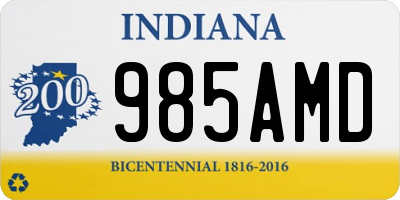 IN license plate 985AMD