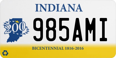 IN license plate 985AMI