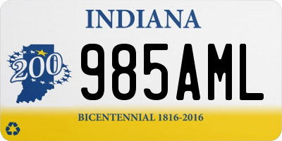 IN license plate 985AML