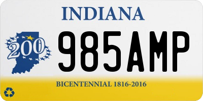 IN license plate 985AMP