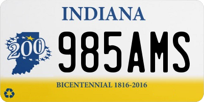 IN license plate 985AMS