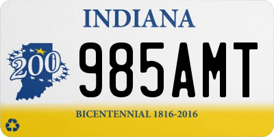 IN license plate 985AMT