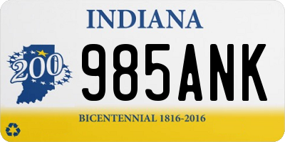 IN license plate 985ANK