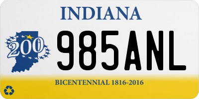 IN license plate 985ANL