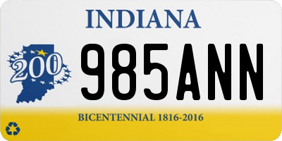 IN license plate 985ANN