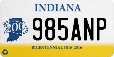 IN license plate 985ANP