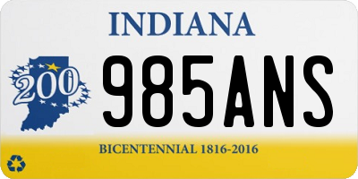 IN license plate 985ANS