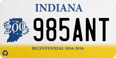 IN license plate 985ANT