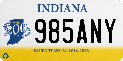 IN license plate 985ANY