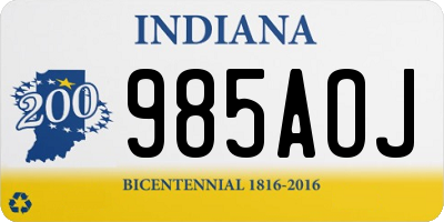 IN license plate 985AOJ