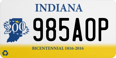 IN license plate 985AOP