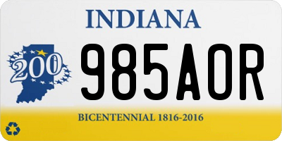 IN license plate 985AOR