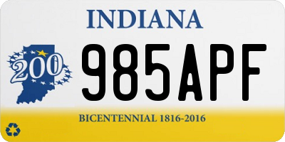 IN license plate 985APF