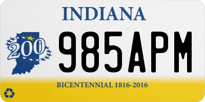 IN license plate 985APM