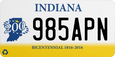 IN license plate 985APN