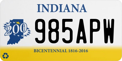 IN license plate 985APW