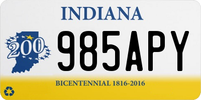 IN license plate 985APY