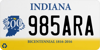 IN license plate 985ARA