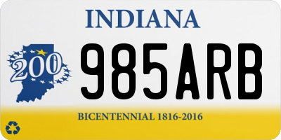 IN license plate 985ARB