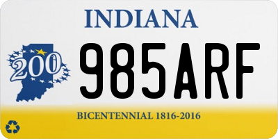 IN license plate 985ARF