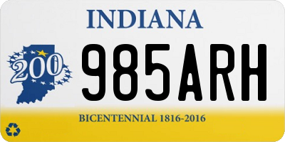 IN license plate 985ARH