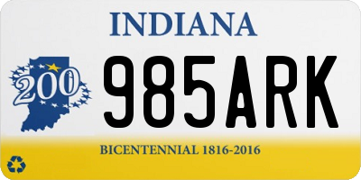 IN license plate 985ARK