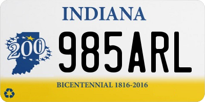 IN license plate 985ARL