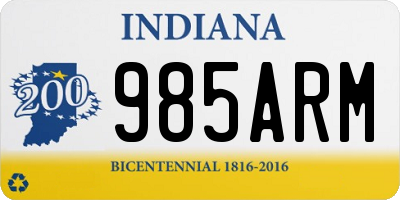 IN license plate 985ARM