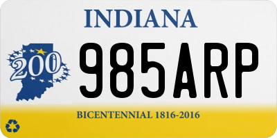 IN license plate 985ARP