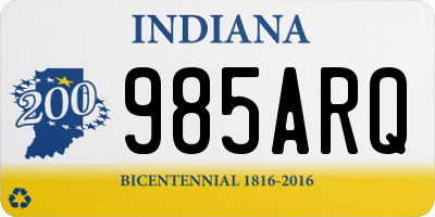 IN license plate 985ARQ