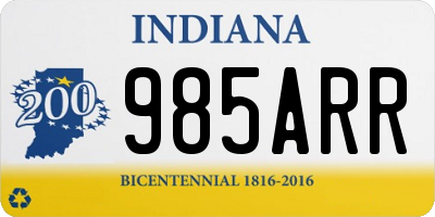 IN license plate 985ARR