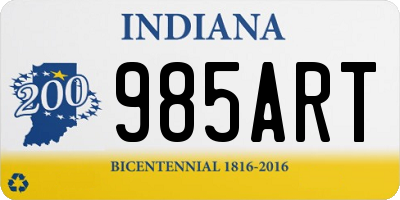 IN license plate 985ART