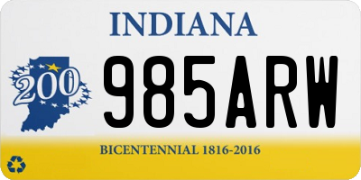 IN license plate 985ARW