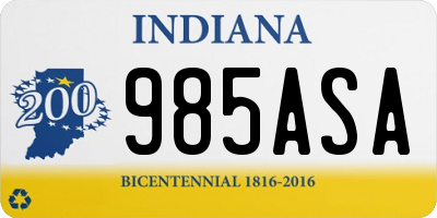 IN license plate 985ASA