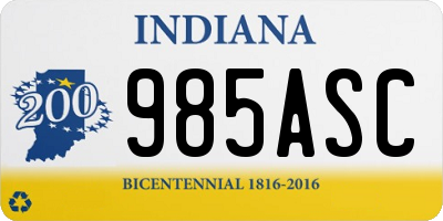 IN license plate 985ASC