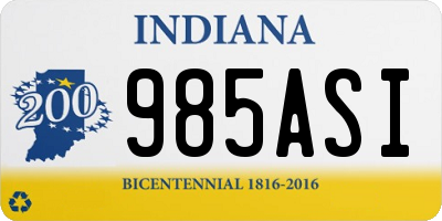 IN license plate 985ASI