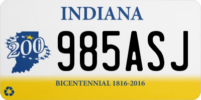 IN license plate 985ASJ