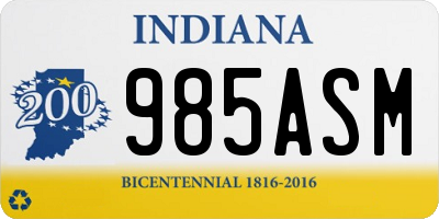 IN license plate 985ASM