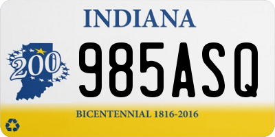 IN license plate 985ASQ