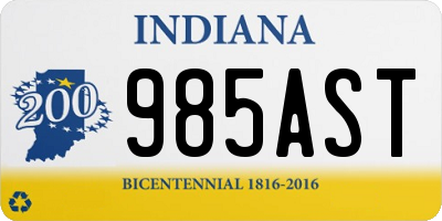 IN license plate 985AST