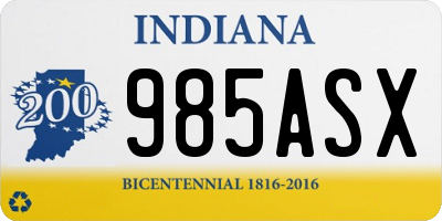 IN license plate 985ASX