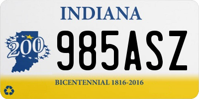 IN license plate 985ASZ