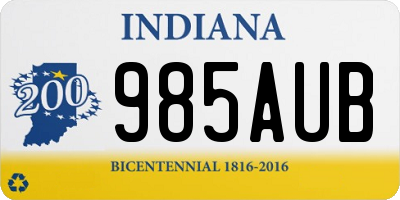 IN license plate 985AUB